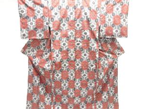 花亀甲模様織り出し本場村山大島紬着物アンサンブル